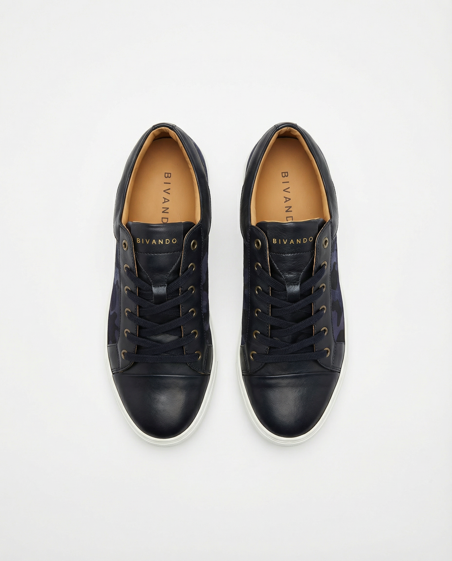 Bivando KA 1 marinblå kamouflage-sneakers ovanifrån