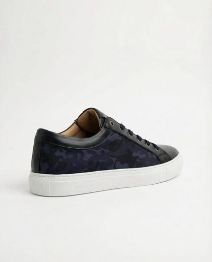 Bivando KA 1 marinblå kamouflage-sneaker bakifrån