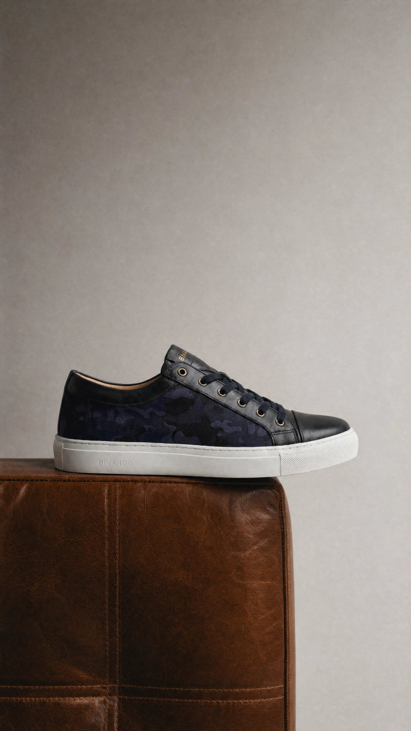 Bivando KA-1 Midnight Camo sneaker in editorial setting